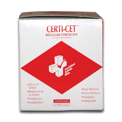 Image of Certi-Cet Acetaminophen Tablets 2pk (50/box)