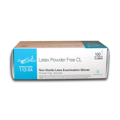 Image of Latex Gloves, Powder-Free, X-Large - Omni Trust (100/box)