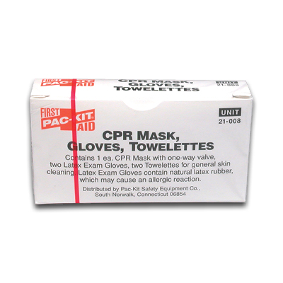Image of CPR Mask, Gloves and Towellettes (1/box)