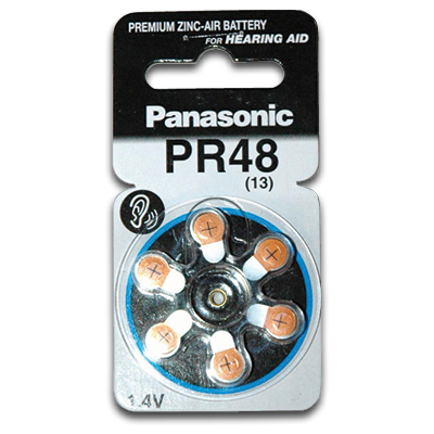 Image of Panasonic Hearing Aid Batteries PR48 (13) (6/pk)