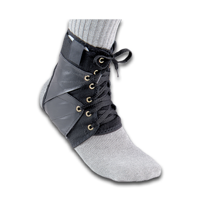 Image of Deluxe Ankle Support w/Vinyl Wings & Insert Black - X Large