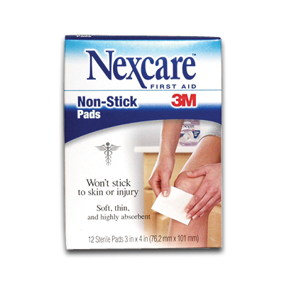 Image of Nexcare Non-Stick Pads 3" x 4" (12/bx)