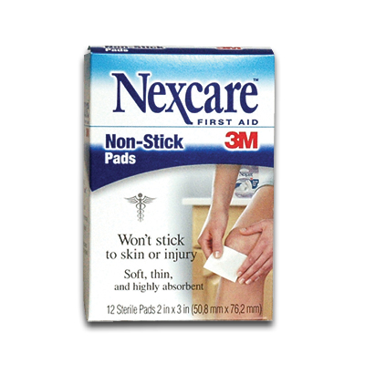 Image of Nexcare Non-Stick Pads 2" x 3" (12/bx)