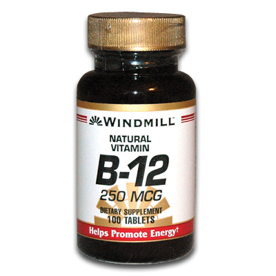 Image of Windmill Vitamin B12 Dietary Supplement Tablets 250 mcg (100/btl)