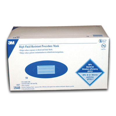 Image of 3M High Fluid Resistant Procedure Masks (50/bx)