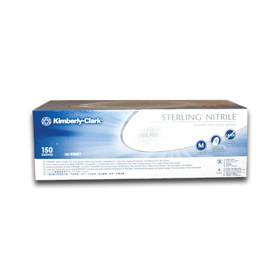Image of Nitrile Gloves, Powder Free Medium - Kimberly Clark (150/box)