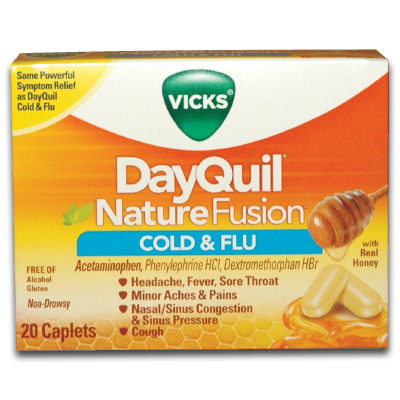 Image of Vick's Dayquil Nature Fusion Cold & Flu LiquiCaps (20/box)