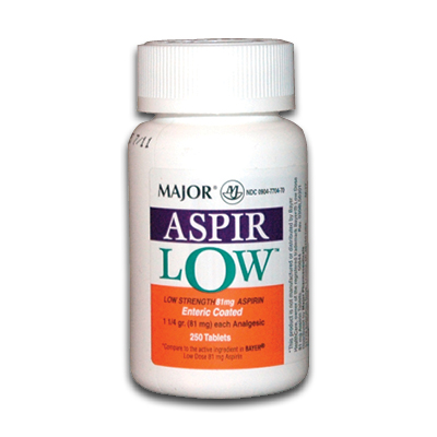 Image of Major Aspir Low - 81 mg. Aspirin Tablets (250/btl)