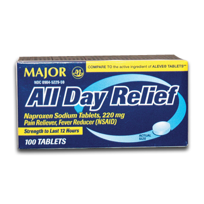 Image of Major All Day Relief Naproxen Sodium Tablets 220 mg. (100/bx)
