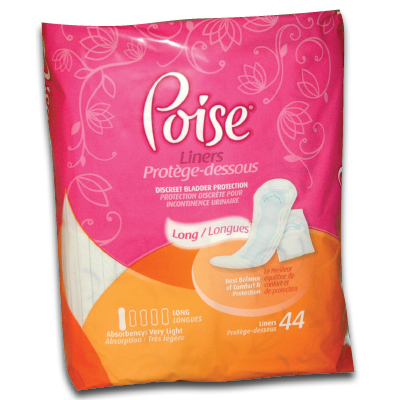 Image of Poise Pads Very Light Extra Coverage Long (44/pk)