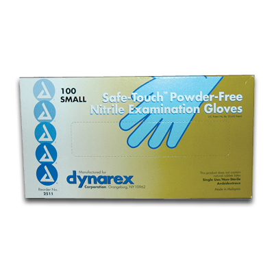 Image of Nitrile Gloves, Powder-Free, Small - Dynarex (100/box)