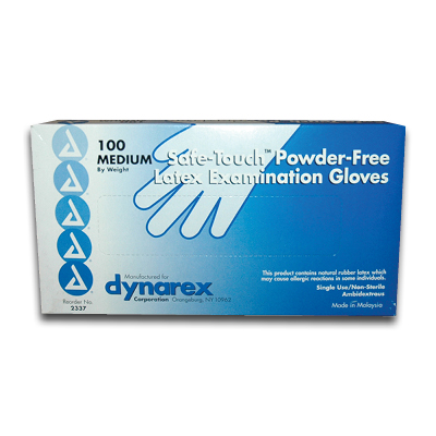 Image of Latex Gloves, Powder-Free,  Medium - Dynarex (100/box)