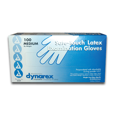 Image of Latex Gloves, Powdered, Medium - Dynarex (100/box)