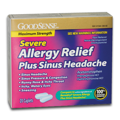 GoodSense+Severe+Allergy+Relief+Plus+Sinus+Headache+Caplets+%2820%2Fbx%29