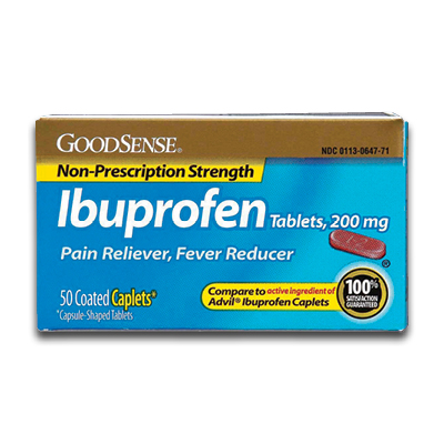 Image of GoodSense Ibuprofen 200 mg. Coated Caplets (50/bx)