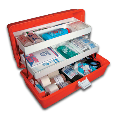Image of Plastic Athletic Trainer's First Aid Kit Orange