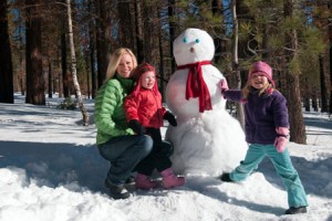 Family with Snowman