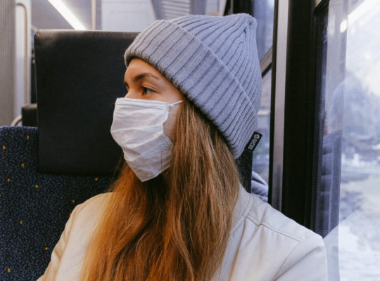 traveling with a mask on