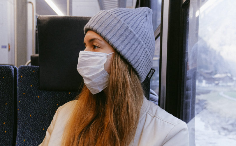traveling with a mask on
