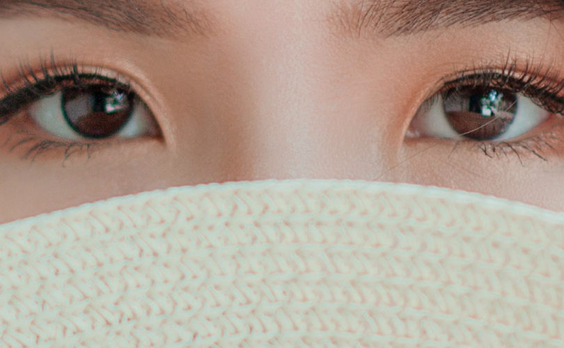 persons eyes behind cloth