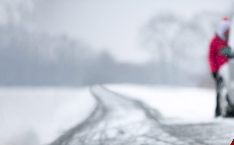 stranded vehicle in winter