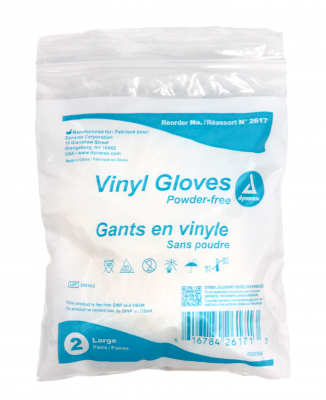 Vinyl Gloves 2-Pairs Large