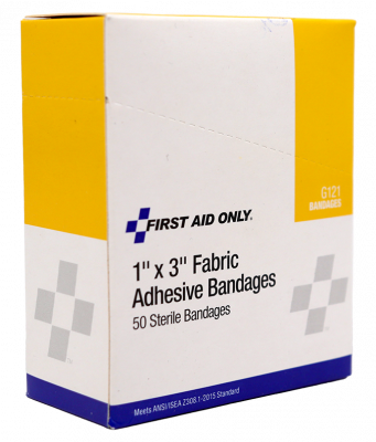 1 in. x 3 in. Sterile Fabric Bandages (50/bx)