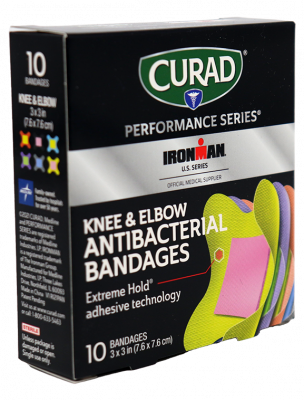 Curad Knee/Elbow Antibiotic Bandages (10/bx)
