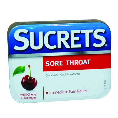 SUCRETS SORE THROAT LOZ CHERRY 18BX