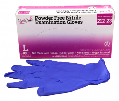 OmniTrust Nitrile Powder Free Gloves Large (100/box)