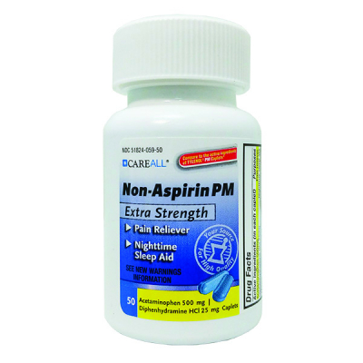 Non Aspirin Acetaminophen PM 500mg 50/CT