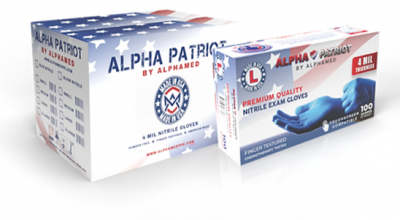 Alpha Patriot Blue Nitrile Gloves Large