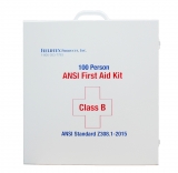 ANSI B 100 Person Metal First Aid Cabinet w/ Medications